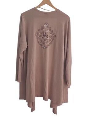 Disney Princess Rapunzel Embroidered Duster Cardigan Women’s 3X Rose Gold